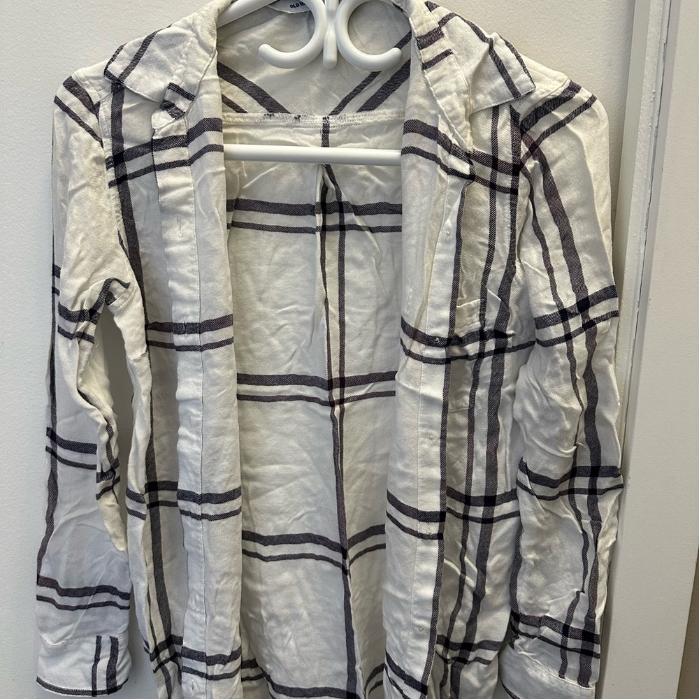 Plaid White and Black Women's top